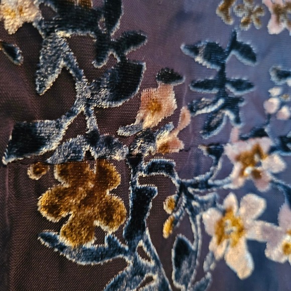 Lulus Dress Evenings w/ You Velvet Burnout Floral Size Medium Fairy Whimsigoth - Picture 4 of 13